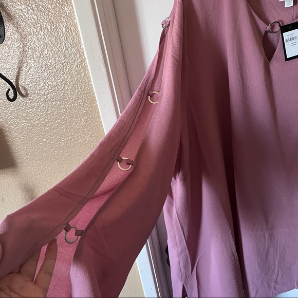 Woman’s Plus Blush Pink Asymmetrical Longsleeve Tunic Blouse 30/32W NWT - Picture 10 of 10